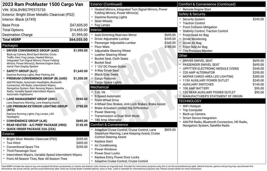 ram promaster cargo van 2023 3C6LRVBG7PE575733 image ram promaster cargo van 2023 3C6LRVBG7PE575733 image